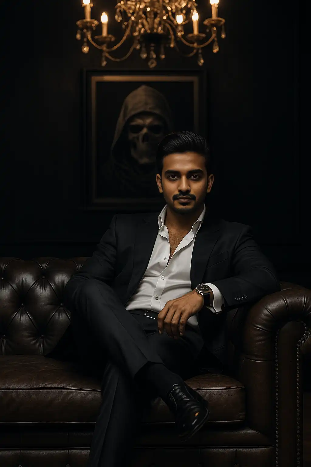 Mafia Boss Vibe in Luxurious Lounge after