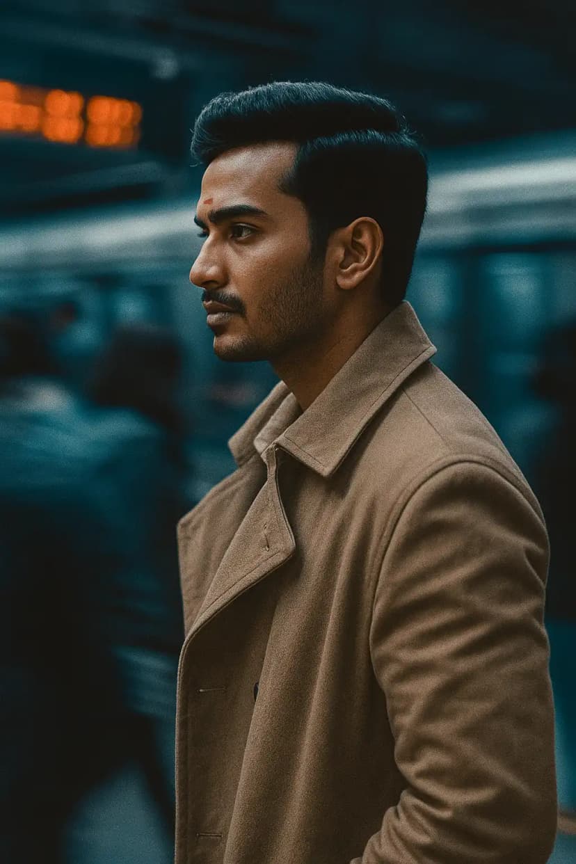 Slow-Motion Cinematic Profile in Metro Station after