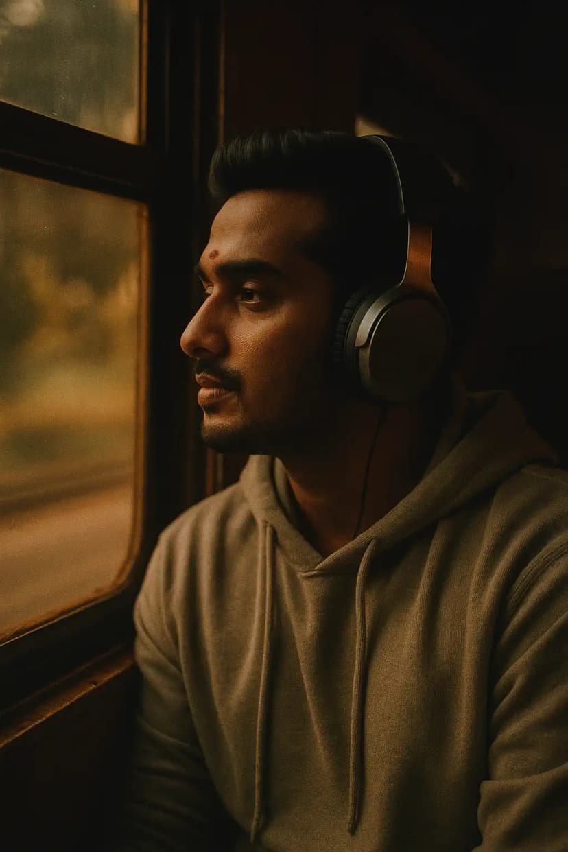 Passing Reflections: Nostalgic Train Journey in 35mm Style after
